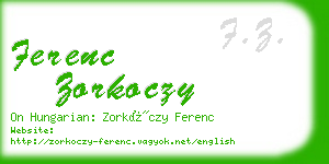ferenc zorkoczy business card